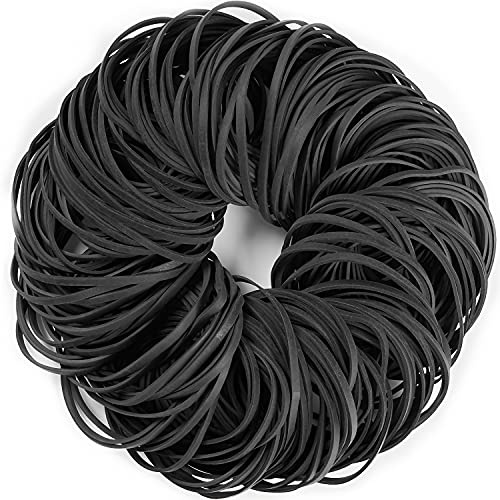 AOUOU Lot de 200 élastiques noirs en caoutchouc 90 mm x 3 mm. Poids net : 190 g | Bandes élastiques, pour fournitures de bureau, maison, argent, dossiers