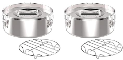 IMCCZONY 2X Flan Pan Mold, Flan Maker de Acero Inoxidable con Tapa - Flan Maker para Olla de 6 Cuartos