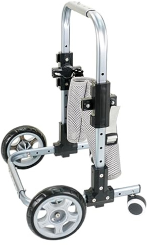 Silla de ruedas para perros para patas delanteras, silla de ruedas para perros para patas delanteras, metal de altura ajustable de 4 , suministros de mascotas seguros livianos para caminar y ha