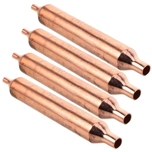 Filtre Déshydrateur Frigo en Cuivre 4 Pcs pour Réfrigération | Filtre Frigo, Haute Efficacité, Absorption D’humidité, Installation Facile, Format