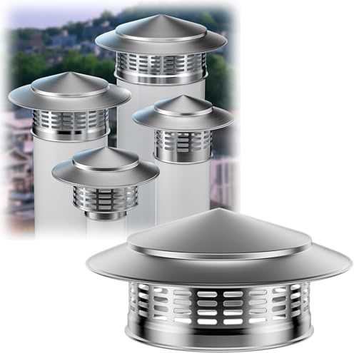 Stainless Steel Roof Cowl Round Chimney Cap Flue Pipe Cover Cap Rain Ventilation Ducts Chimney Cover for Roofs and Villas 75mm 160mm 300mm(200mm)
