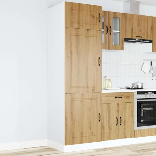 Emmtore Küchenschrank Kalmar Herdumbauschränke Lucca Backofenschrank, Herdschrank, Ofenschrank, Küchenofenschrank, Küchenherdschrank Artisan-Eiche Holzwerkstoff