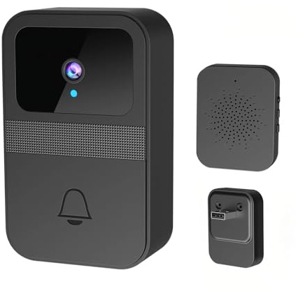 Sonnette sans fil avec vue en direct, détection humaine IA, caméra de sonnette audio bidirectionnelle avec changeur de voix, vision nocturne HD 1080p, partage d'applications familiales, capture