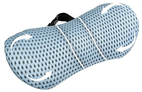 Ravytha Rückenkissen Auto Aus Memory Foam, Lendenwirbelkissen Bett Ergonomisches, Lendenkissen Bürostuhl mit Gummiband, Lendenstützkissen, Rückenpolster, Lumbalkissen, Lendenwirbelstützkissen(Blau)