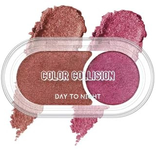 2 Couleurs Palette Fard a Paupiere, Rose Paillettes Fard a Paupiere Crème | Fards à Paupières Longue Tenue Highly Pigmented, Waterproof Résistant Transpiration Ombre a Paupiere, Maquillage Femme