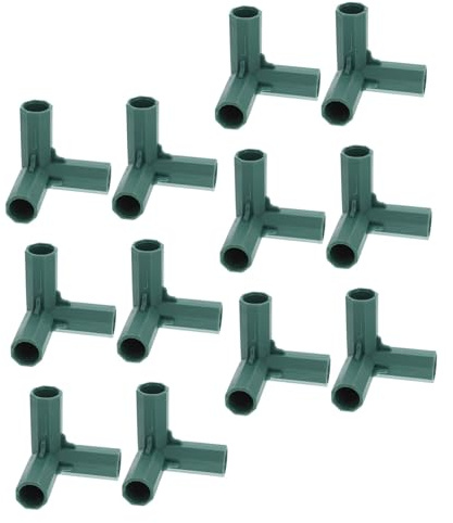 iplusmile Connettori per Tubi 3 Vie 16 Mm per Telaio Serra, Set 12 Pezzi in Plastica ad Alta Resistenza per Giardinaggio e Costruzione Struttura Esterna Stabile