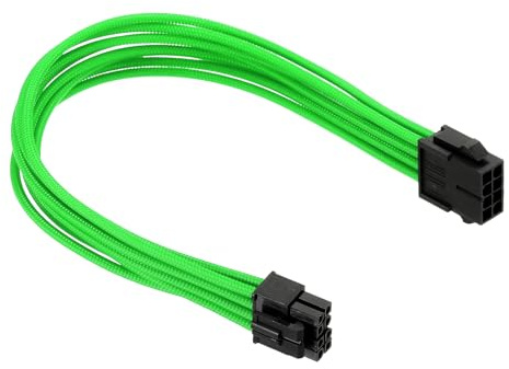 PATIKIL CPU Power Cable 12 Inch(30cm) 18AWG 12V, 1Pcs CPU 8 Pin Male to 8 Pin(4+4 Detachable) Male for Motherboard Power Adapter, Black Green