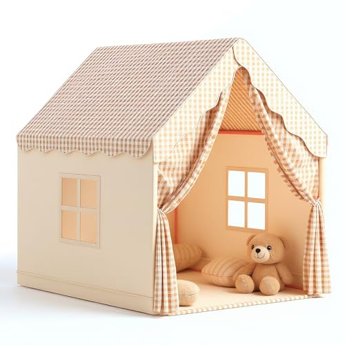 Tente de Jeu Intérieure pour Enfants avec Fenêtre, Maison d'enfant Coin Câlin Couleurs Neutres, Décoration de Chambre, Tissu Lavable & Spacieux