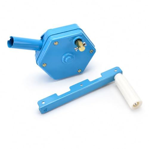 SiaBiced Greenhouse Film Reeler, Manual Hand Crank Film Roll Up for Side Mount Ventilation - Precision Steel Gear, Blue Side Roll (for Film Within 100 Meters)
