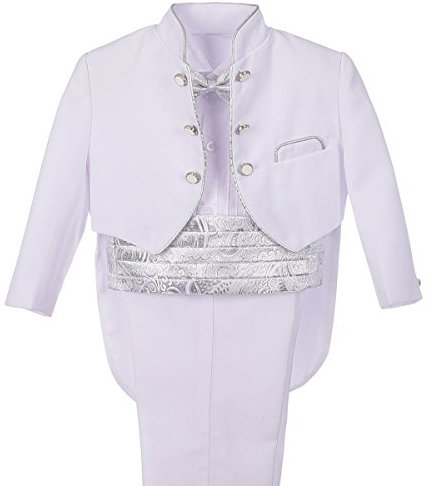Lito Angels Anzüge & Sakkos für Baby Jungen, Smoking Anzug Hochzeit Festlich Gentleman 5 Teiliges Set, Größe 12-18 Monate 86, Weiß