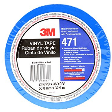 Ruban adhésif vinyle 3M 471 haute performance, bleu, 50 mm x 33 m