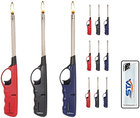 Vanorell 6 x Stabfeuerzeug 27 cm – BBQ Feuerzeug & Kaminanzünder, Lange Gasfeuerzeuge für Grill, Kerzen, Küche & Camping + 1 Gratis Feuerzeug