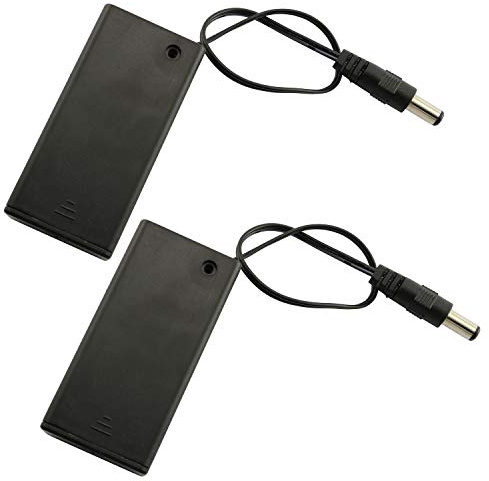 Tegg 2PCS 9V Battery Holder with ON/Off Switch and 5.5 x 2.1mm DC Plug Lead Wire for Arduino