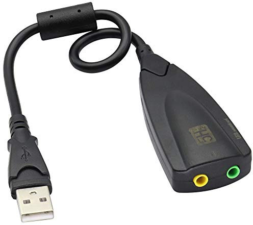 zdyCGTime USB External Stereo Sound Adapter,USB 2.0 External 3D Virtual 7.1 Channel Sound Card Adapter with 3.5mm Headphone Mic Jack,Compatible with Mac,Windows,Laptop,Desktop.(Black)