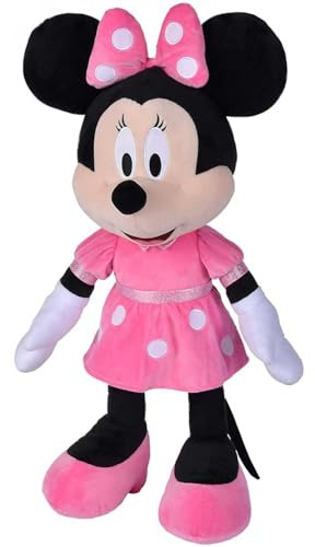 Simba 6315870233PRO - Disney Minnie Mouse, 60cm Plüschtier im pinken Kleid, Kuscheltier, Micky Maus, ab den ersten Lebensmonaten