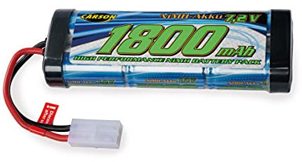 Carson 500608221 7,2V/1800mAh NiMH Race batteria TAM - ricaricabile, con connettore Tamiya, pacco batterie per auto RC, batteria di ricambio veicolo telecomandato, alta qualità, modellismo