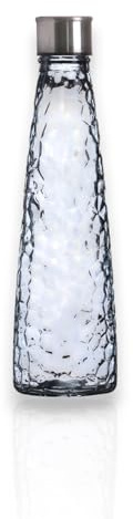 WESTCRAFT Glas-Wasserflasche 750 ml – Diamantstruktur – Einzeln oder im Set – Farbige Glasflaschen mit Schraubdeckel – Wiederverwendbar für Wasser, Saft & Getränke – Pastellfarben wählbar (Blau)