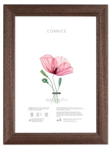 Lupia - Cornice portafoto in Legno da Parete Arte POVERA Colore Noce per Foto, Stampe artistiche, Poster, Quadri Moderni 20x30 cm