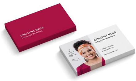 Visitenkarten personalisiert | mit Foto | Influencer Marketing | 2-seitig | Querformat | Menge + Papier zur Auswahl | selbst gestalten | hochwertiger Druck | 350 g Qualitätsdruck (100 Stück)