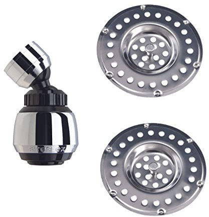 Siroflex 2506/25S “Kit Cucina” - Kit 2 Filtri Lavandino Cucina + Rompigetto Per Risparmio Idrico | I Filtri Per Lo Scarico Del Lavandino Sono in Acciaio Inox Adatti a Tutti I Lavelli