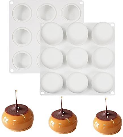 mostsom Silikon Schokolade Halbrunder Form Medium Halbkugel-Silikonform, Halbkugel-Silikon-Backformen für Schokolade, Kuchen, Gelee, Kuppel-Mousse (Oblate Sphäroid A)