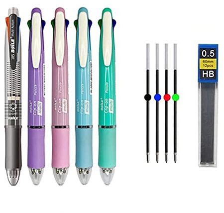 Five-in-one Multi-Color Penna a sfera Matita automatica con gomma per la pittura degli strumenti di scrittura dell'ufficio della scuola può essere riempita ed espansa da 0.5mm