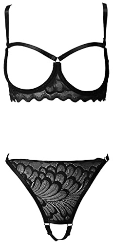 VicSec Conjunto Lencería Mujer Sexy Encaje Ropa de Dormir Sexy Mujer Lingerie Bordado Ropa Interior Sujetador Transparente Triangular y Tanga Sexy Dessous Set, S-XL
