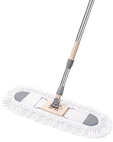 50cm Breit Groß Wischmopp mit 85-140cm Teleskopstiel, Flacher Bodenwischer, Mikrofaser Mopp，Bodenreinigung für Zuhause，Ergonomisches und Wischen ohne Rückenschmerzen，für Bodenreinigung