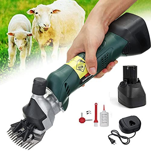 Cesoie per pecore elettriche senza spazzole Forbici per lana da 200 W Tosatrici per animali senza fili professionali Macchina per tosare le pecore con batteria al litio ricaricabile, per cavalli, bov