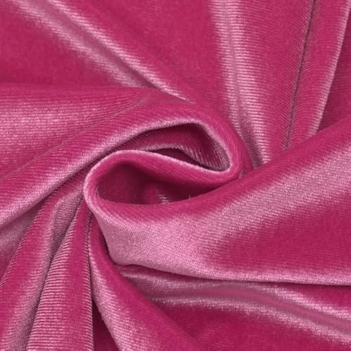 STOFFKONTOR Stretch Pannesamt Stoff - Meterware, Farbe Pink - Öko-Tex Standard 100 - zum Nähen von Bekleidung, Kostümen, Dekorationen usw.