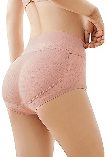Ensemble Vaisselle Jetable Baptême Fille Rose Poudré Latex sans Couture Coussin Fesse façonnage Débardeur Fille Couleur Peau (Pink, XL)