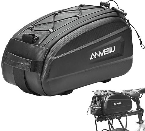 JPSDOWS Fahrrad-Rücksitztasche, Wasserabweisender Fahrradkoffer mit abnehmbarem Riemen, Pendel-Einkaufstasche für Fahrräder für Kleidung, Schuhe, Handy, Kameras, Wasserkocher, Sonnenbrille