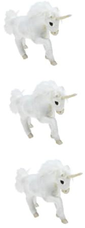 ibasenice 3st Simulation Einhorn Plüschkissen Einhorn Spielzeug Kuscheliges Plüschtier Fliegende Pferde-actionfiguren Stofftier Einhorn Kunstpelz Kleinkind Lauflernhilfe Weiß Schreibtisch