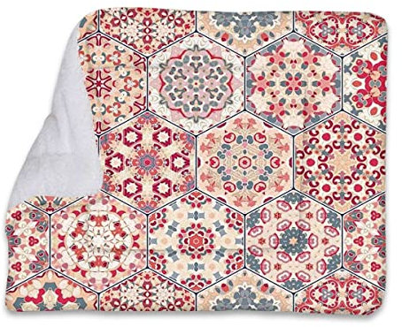 FJQWKLF Mehrfarbige, selbstwärmende Katzenunterlage, selbstwärmendes Katzenbett, Ringformen, Pinselstriche, Vintage-Formen, weiche, warme Welpendecke, Überzug für Hunde, Katzenpelzdecke, Schlaf-Batik