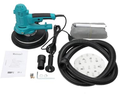 Cozyel Variable Speed Handheld Electric Drywall Sander with Automatic Vacuum System, Dust Hose and Collection Bag, Drywall Sander Machine with LED Light, 6pcs Sanding Discs and 130 inch Power Cord