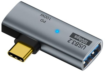 NFHK 10Gbps USB-C Type-C a USB 3.0 Femmina OTG & 100W PD Adattatore di Alimentazione per Laptop Tablet Telefono