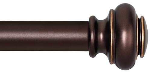 SIMEWIN Heavy Duty Curtain Rods for Windows 48 to 84 Inches, Bronze Curtain Rods with Classic Finials for Bedroom, Living Room, Patio, Kitchen