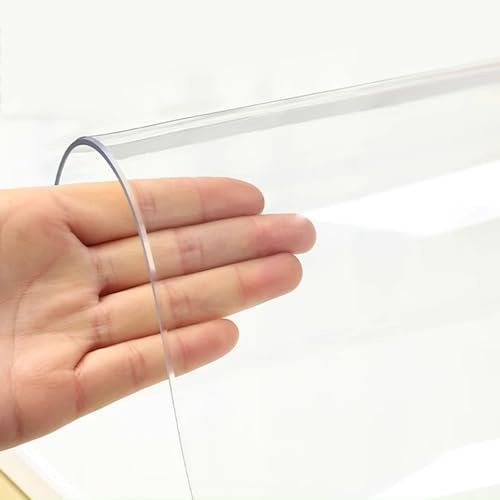 Tovaglia trasparente Plastificata,Copertura Scrivania Resistente Calore,Protezione per Tavolo PVC,Copri Tavolo Impermeabile,Pellicola Antimacchia,protettiva Per Cucina Giardino (3mm,70x150cm)