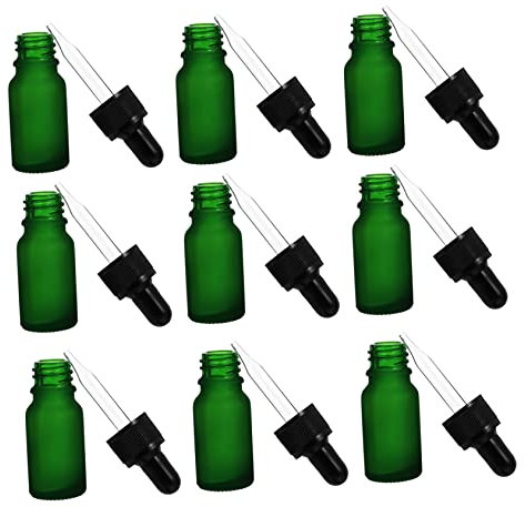 FOYTOKI 10stücke Frosted Glasflaschen Für Ätherische Öle Tropferflasche Mit Dichtem Verschluss Für Aromatherapie Mischungen Und