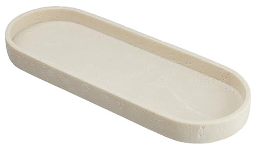 BUTLERS Ablageschale oval 24 x 9cm im natürlich-edlen Look -Verdon- Badezimmer Accessoire | Ablage für Zahnputzbecher, Schmuck, Seifenspender | ideal zur Dekoration von Bad, Küche, Regal
