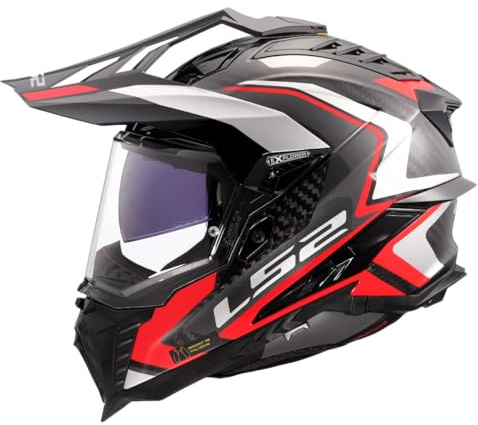 LS2, Motorrad-Crosshelm EXPLORER CARBON FRONTIER II Gloss Red, S