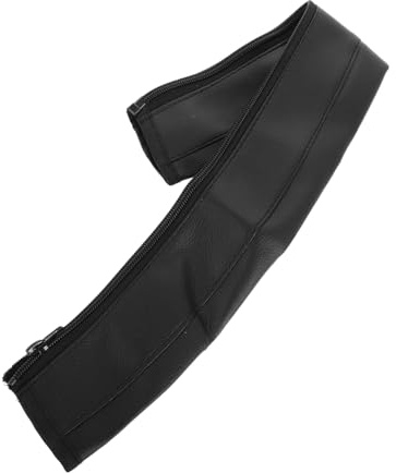 Kinderwagengriffschutz aus Pu Leder Schwarz 1 Stück | Abnehmbar mit Reißverschluss, Faltbar und Leicht zu Reinigen, für Kinderwagen Lenkergriff