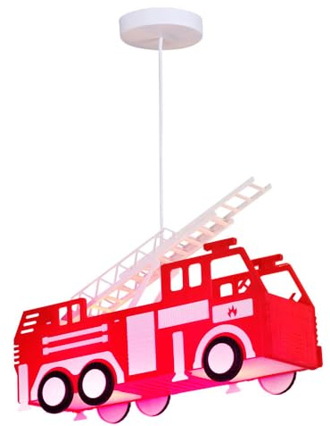 RGB LED Kinder Feuerwehr Auto Hänge Pendel Decken Lampe Leuchte Farbwechsler Fernbedienung DIMMBAR Beleuchtung