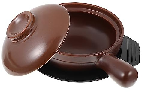 BEBEMOKO Ceramic Casserole Handle for Home Essentials Stew Pot for Kitchen Cookwares for Casserole Dishes and Cooking Pots Lid
