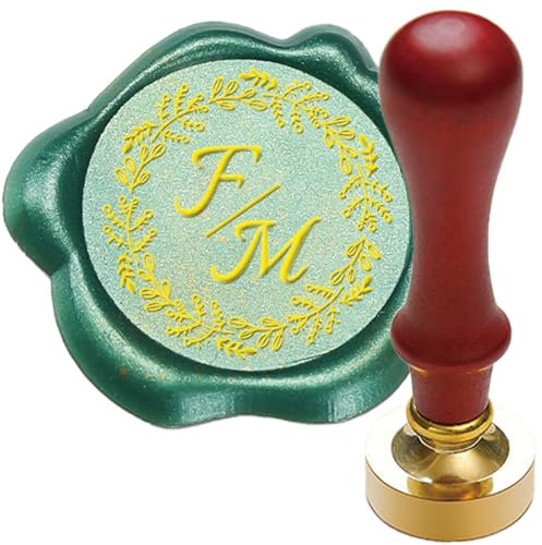 Siegelstempel Personalisiert Wachssiegelstempel, 7 Größen, 36 Grifftypen verfügbar, Wachs-Siegel-Stempel mit Namen, Buchstaben, Wachssiegel Stempel Set mit Abnehmbarem Holzgriff,H