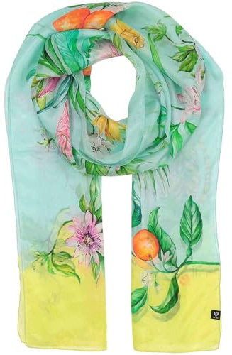 FRAAS Stola Damen aus 100% reiner Seide - 100 x 200 cm - Schicker Seidenschal mit Dschungel-Muster für festliche Anlässe
