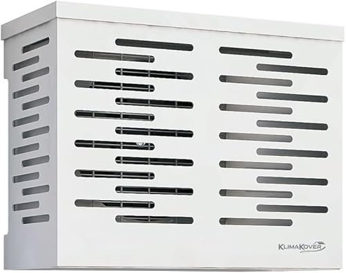 3S SuperSamaStore Copri Condizionatore Esterno Protettivo Rigido a Griglia per Unità Esterna Climatizzatore Klimakover, Mascherina Copertura Motore Climatizzazione, Alluminio, Bianco, 90 x 70 x 45 Cm