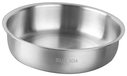 Alipis Plato Redondo De Acero Inoxidable Multipropósito Para Servir Frutas Dumplings y Cenas Bandeja Práctica Para Cocina y Buffet
