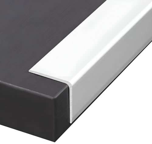 Coayuou Eckschiene 100cm* 3 Stück Winkelprofil Strapazierfähig Fliesenabschlussleisten Profilleiste Alu Für Fliesen, Parkett Und Treppen(Weiß,10 * 10mm)
