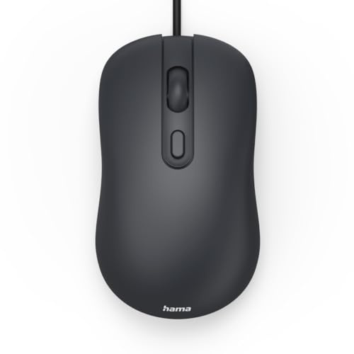 USB-Maus CM-200, optisch, 4 Tasten, ohne Klickgeräusch, mit Kabel,Schwarz | Computermaus schwarz, für Rechtshänder/Linkshänder, 1000/1600/2000 dpi, ideal auch als Laptopmaus